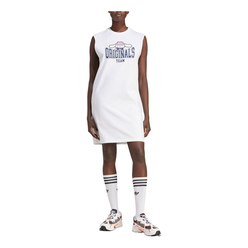 Pокля adidas Originals Hello Kitty Cinnamoroll Graphic Tank Dress Бяло | JG8055