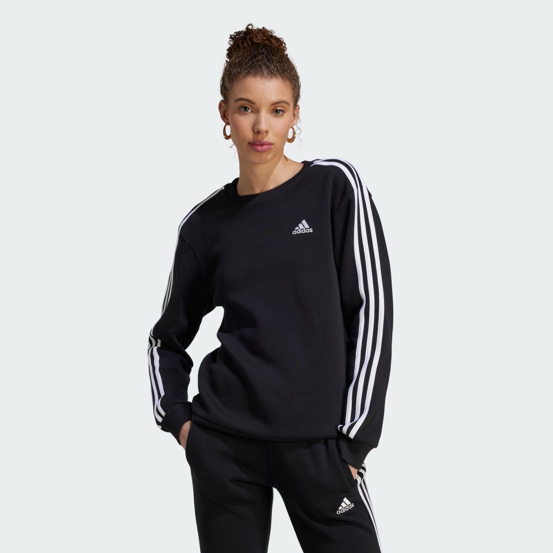 Пуловер adidas Originals Essentials 3-Stripes Fleece Черно | HZ5744, 1