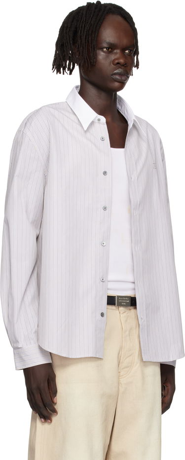 Риза Acne Studios Acne Studios Striped Button-Up Shirt Тюркоазено | CB0114-, 4