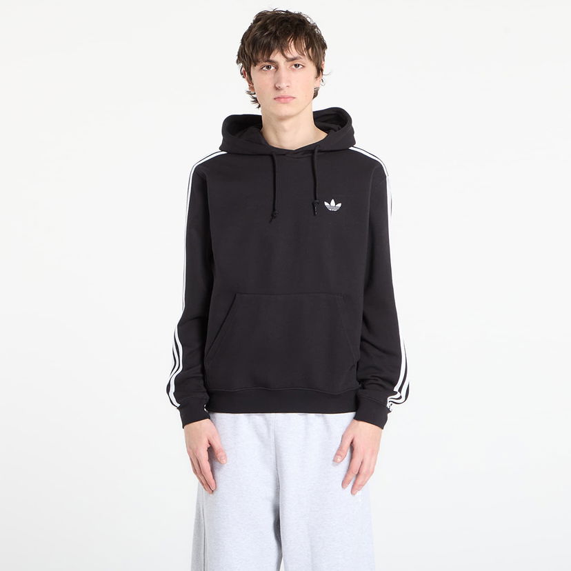 Суитчър adidas Originals 3 Stripes Hoodie Черно | KE3557