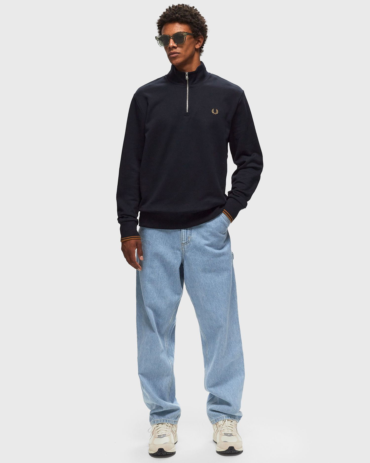 Суитчър Fred Perry HALF ZIP SWEATSHIRT Тъмно синьо | M3574-R63, 1