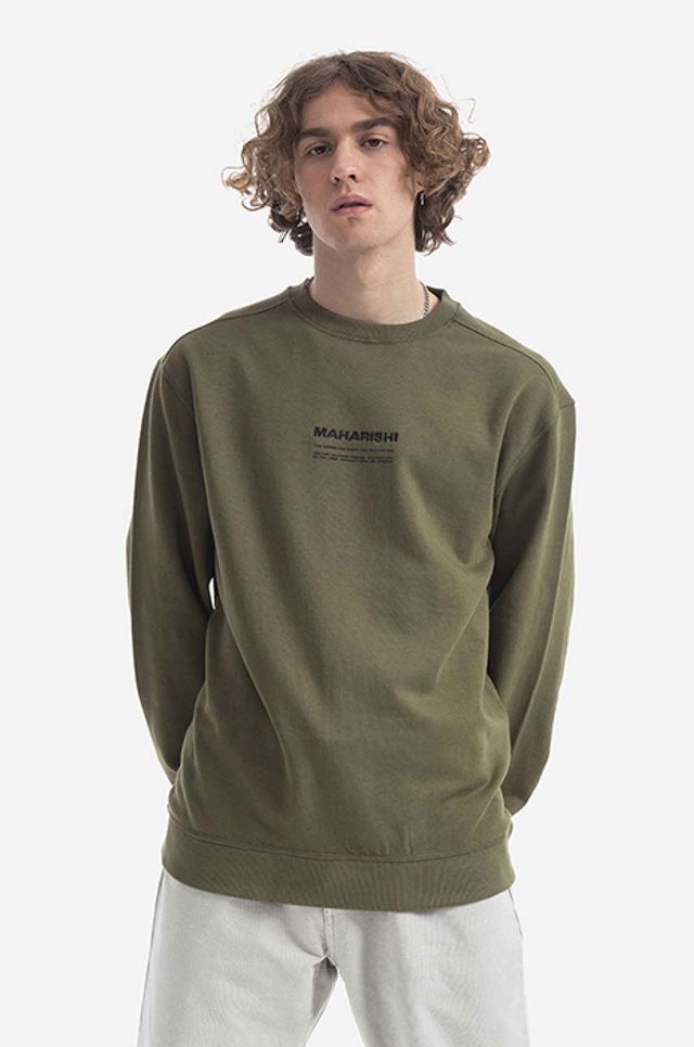 Crew Sweat Green Printed Sweatshirt