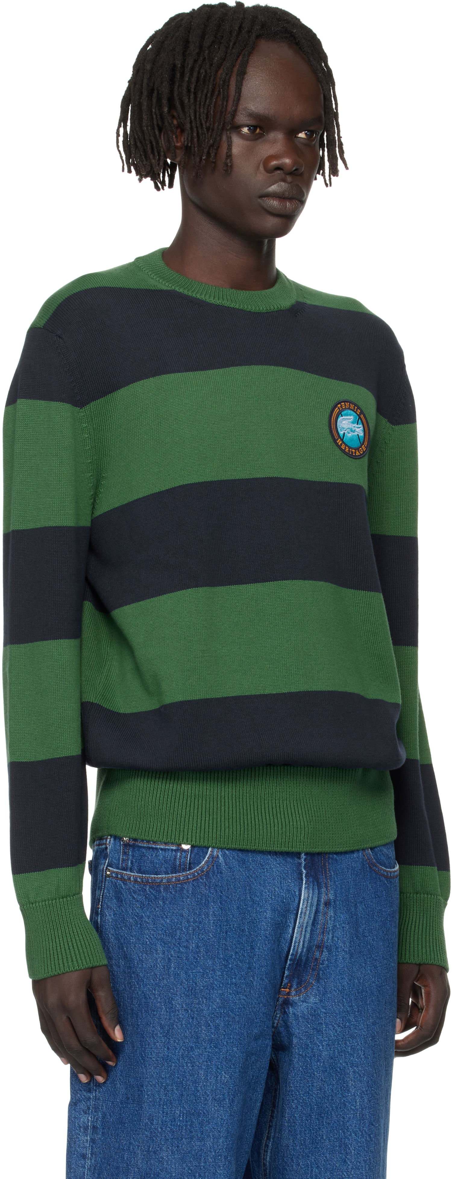 Пуловер Lacoste Lacoste Striped Cotton Jersey Sweater Зелено | AH5179_C5C, 1