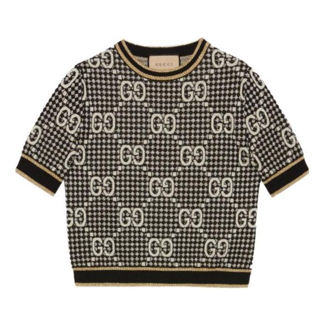 Пуловер Gucci GG Wool Blend Jacquard Top Черно | 743322-XKC8Y-1209