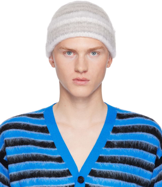 Striped Mohair Beanie