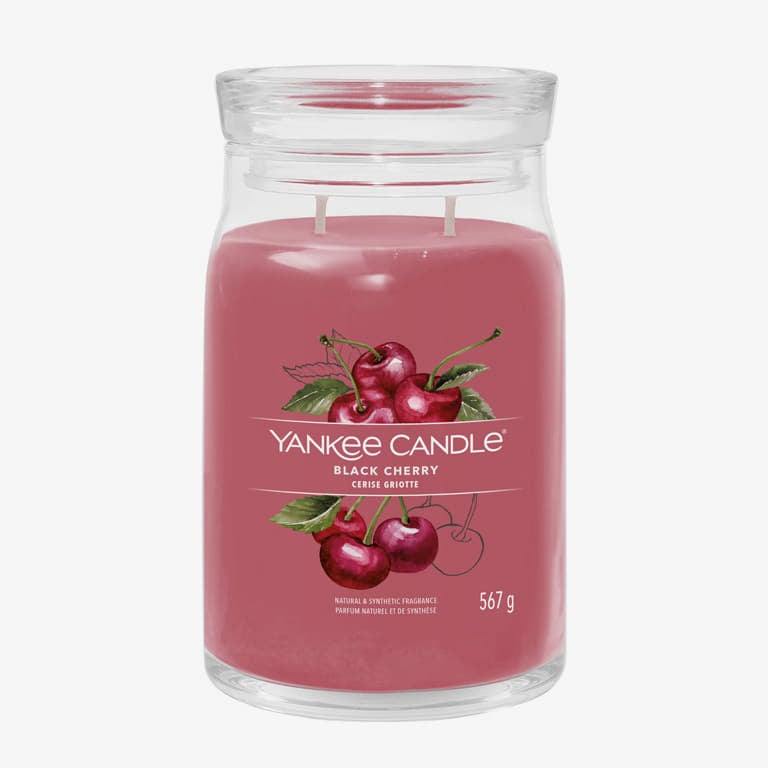 Свещи Yankee Candle Large Jar Candle 2 Wicks Black Cherry Розово | 40374, 0