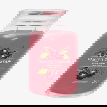 Свещи Yankee Candle Large Jar Candle 2 Wicks Black Cherry Розово | 40374, 0