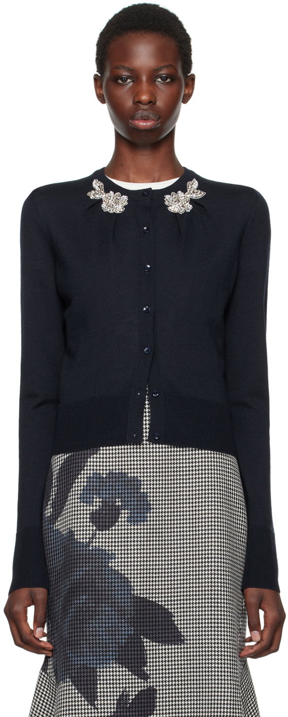 Erdem Drape Knit Detail Cardigan