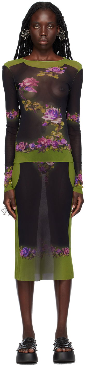 Pокля Jean Paul Gaultier 'The Fleurs Petit Grand' Midi Dress Многоцветен | 23/12-F- RO045-T525-4000, 0