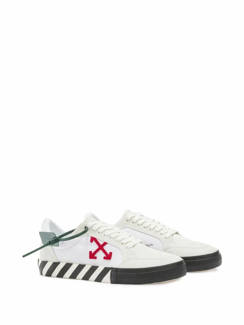 Кецове и обувки Off-White Low Vulcanized SS22 "White Red Black" Бяло | OMIA085S22LEA0010125, 1