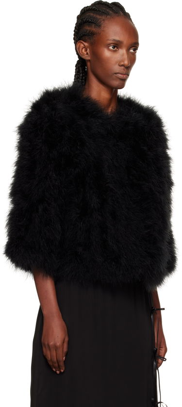 Яке Yves Salomon Yves Salomon Short Feather Jacket Лилаво | 26W23WAV15454PLUX, 4