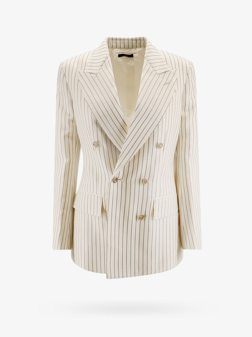 Яке Tom Ford Pinstriped Double Breasted Jacket Бежово | GI2971FAX1158XECBL