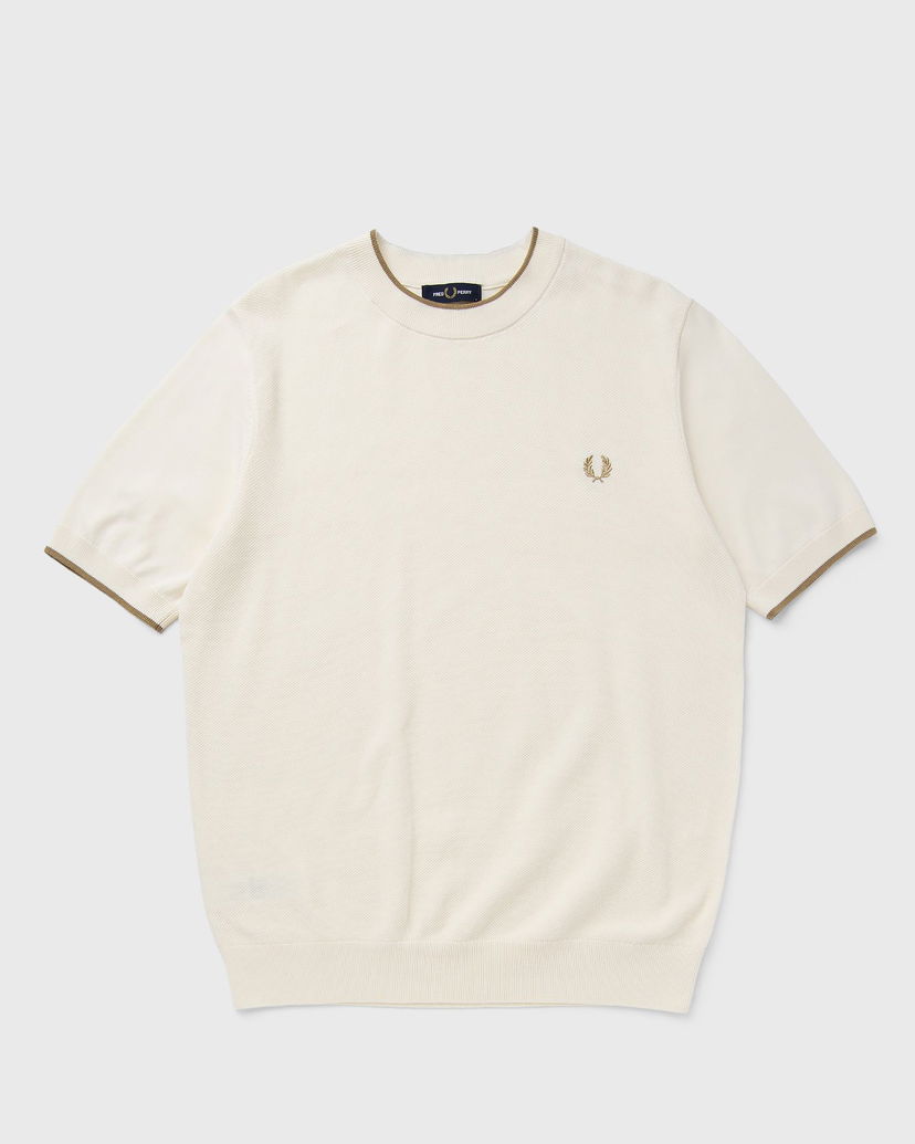 Тениска Fred Perry TEXTURE FRONT KNITTED T-SHIRT Бежово | K7642-560