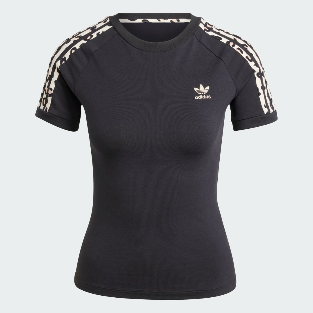 Тениска adidas Performance Leopard 3-Stripes T-Shirt Short Sleeve Print Черно | IW8478, 1