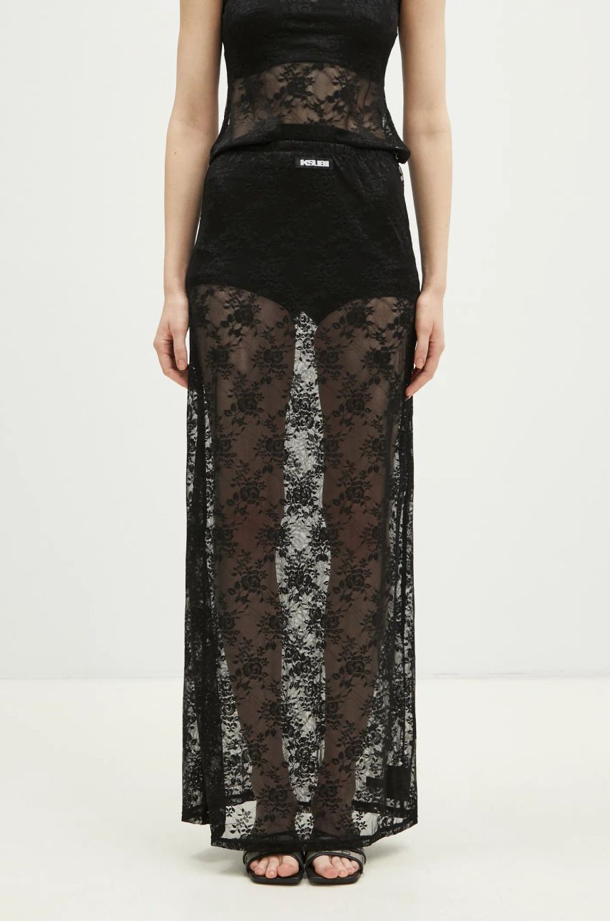 Пола Ksubi KSUBI Veneda Slip Maxi A-Line Skirt Черно | WPS25SK004, 0