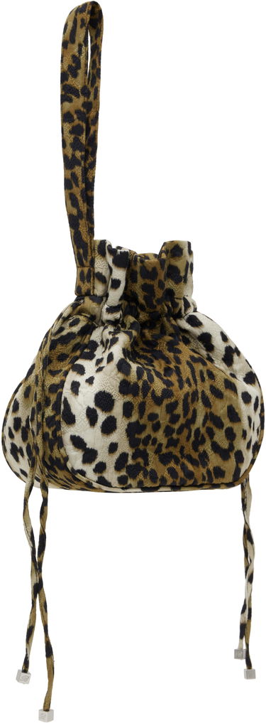 Дамска чанта Blumarine Blumarine Satin Rhinestone Logo Pouch Кафяво | P5HHW092A, 2