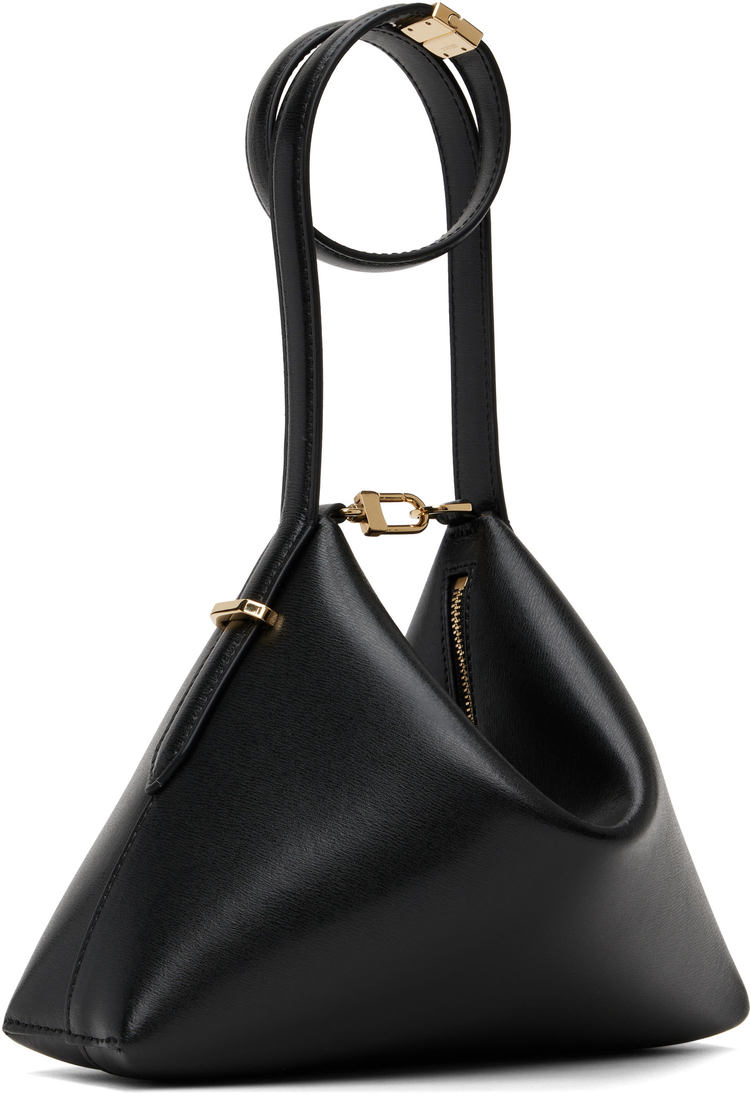 Дамска чанта TOTEME TOTEME Bevel Leather Wristlet Clutch Черно | 253-WAL0090-LE0025, 1