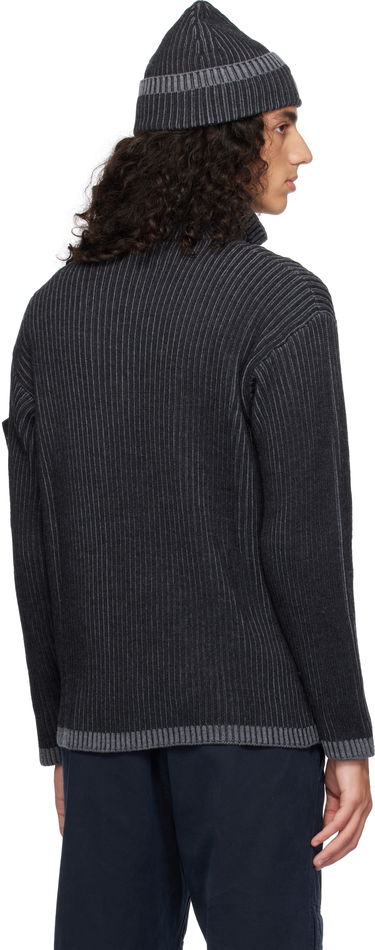 Пуловер Stone Island Stone Island Vanisé Full Rib RWS Wool Quarter-Zip Sweater Черно | 8115516C1, 2