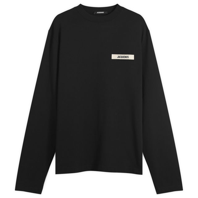 Jacquemus Grosgrain Logo Long Sleeve T-Shirt, Size Large