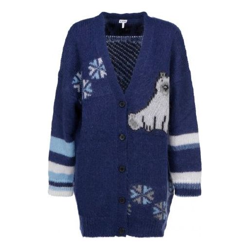 Пуловер Loewe Loewe Multi-Color Cardigan Синьо | S359330XBR-5095