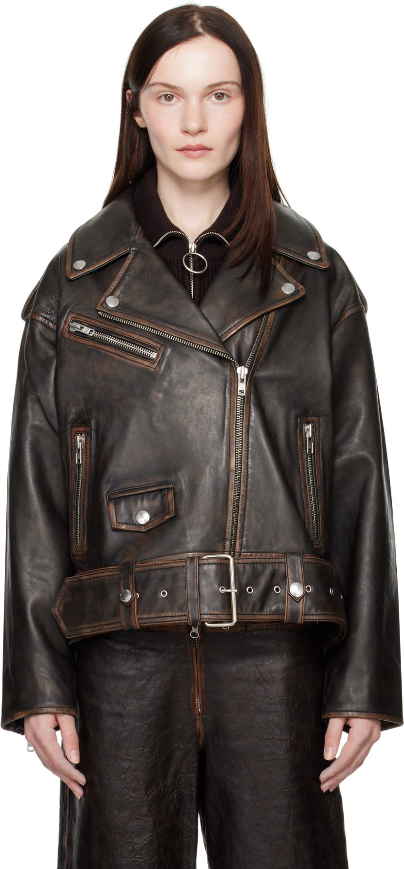 Яке STAND STUDIO Leather Biker Jacket Черно | 66388-7030