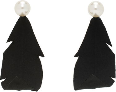 Обеци Marni Marni Fabric Feather Earrings Черно | ORMV0560A0 T2001, 0