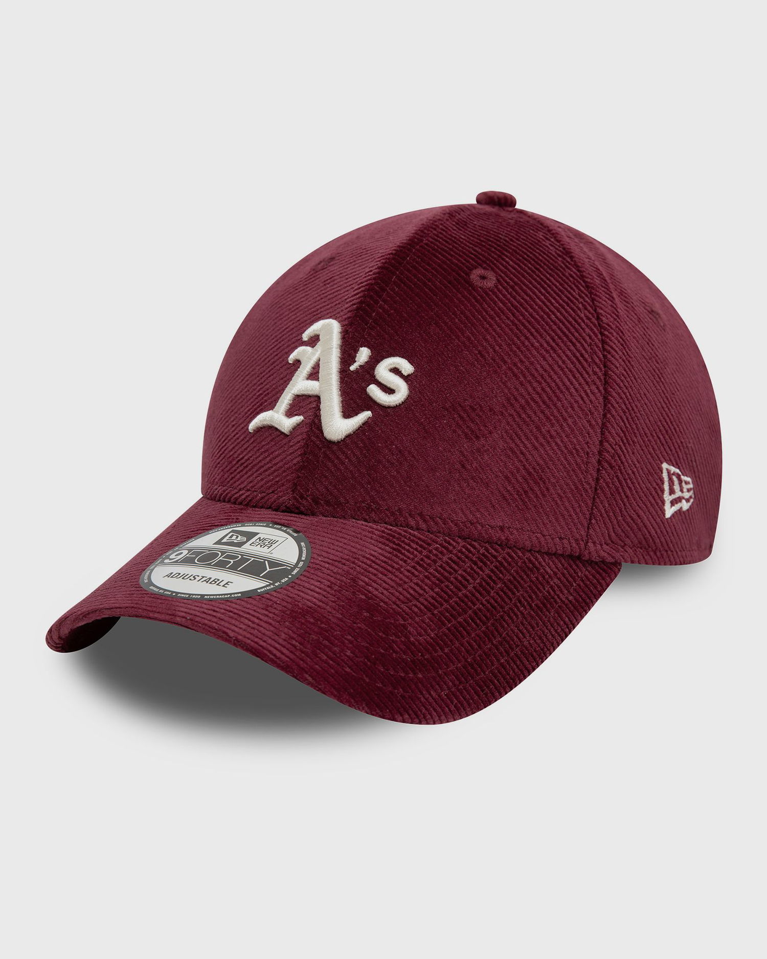 Шапка с козирка New Era Corduroy 9FORTY Adjustable Oakland Athletics Baseball Cap Бургунди | 60595253, 0