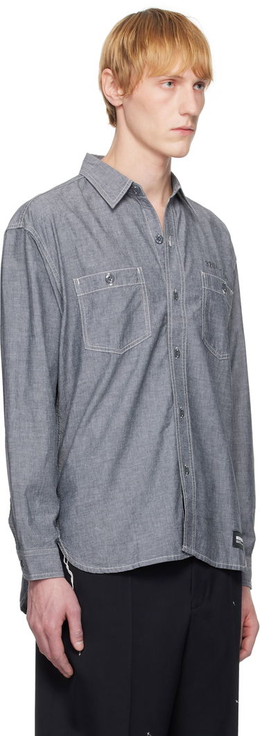 Риза Neighborhood Neighborhood Chambray Long Sleeve Shirt Сиво | 251ARNH-SHM02, 1
