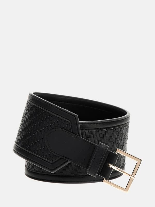 Колани GUESS Woven Faux Leather Wide Waist Belt Черно | BW9210P5180