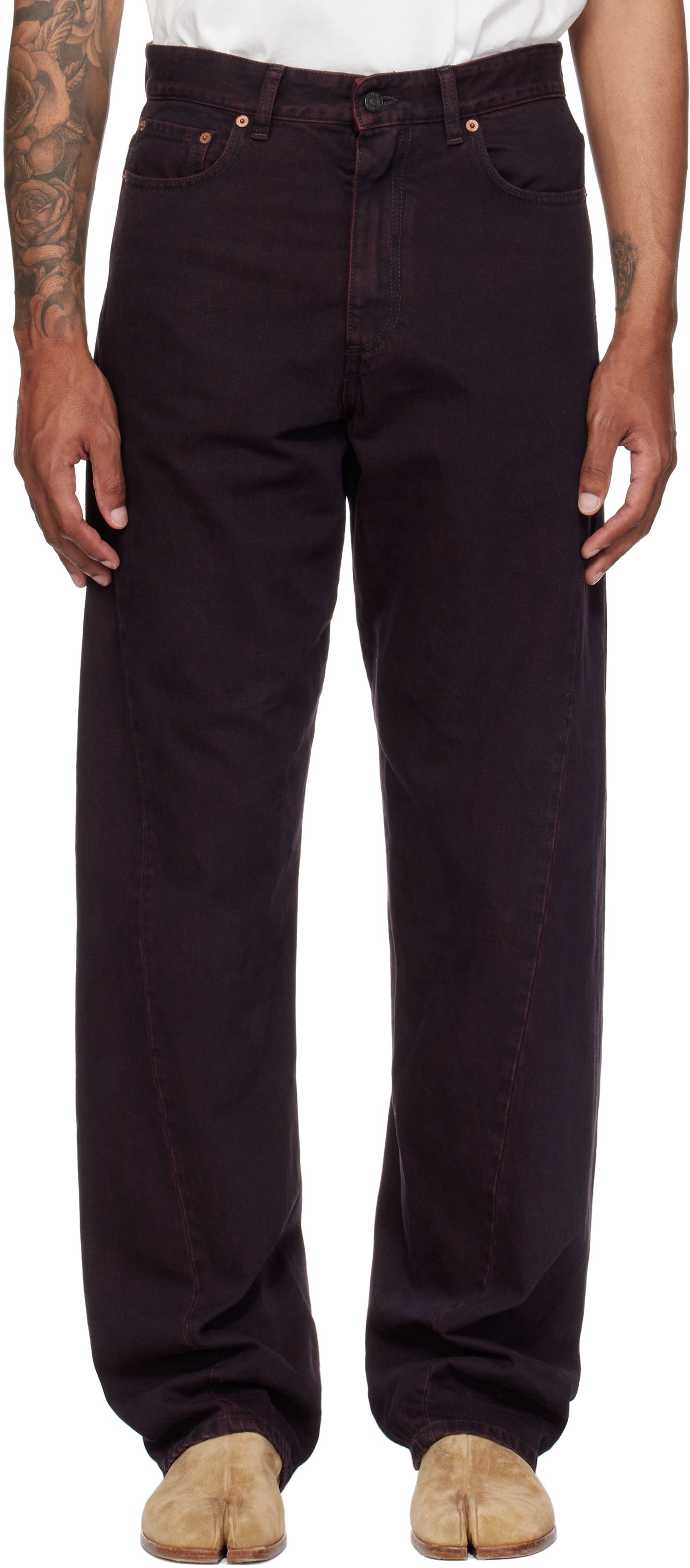 Дънки Maison Margiela MM6 Maison Margiela Twisted Seam Jeans Бургунди | SH0LA0024 M30032, 0