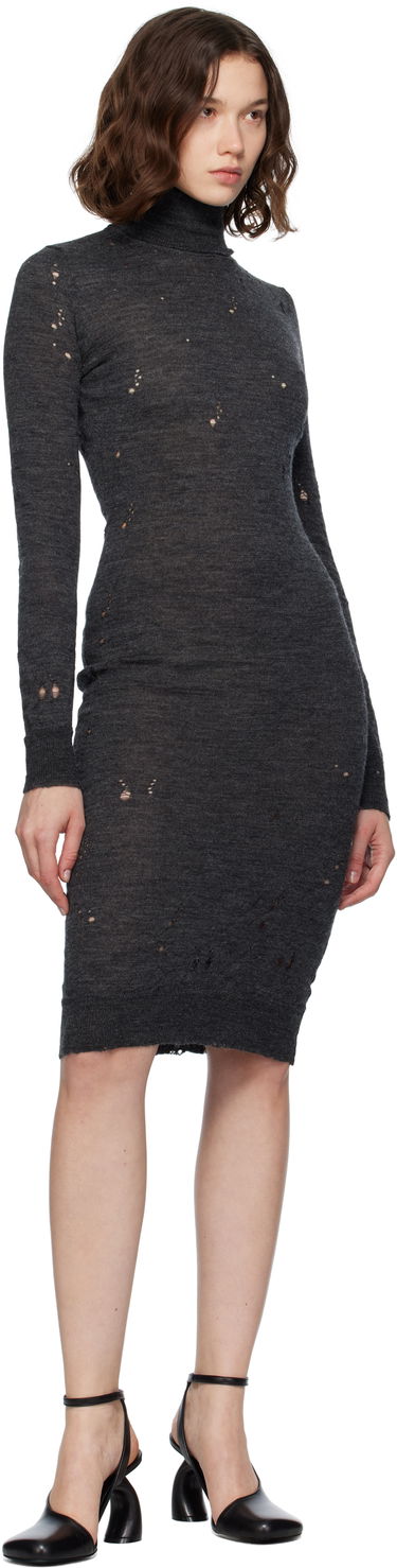 Pокля Maison Margiela MM6 Maison Margiela Turtleneck Midi Dress Сиво | S52DD0073 M13134, 3