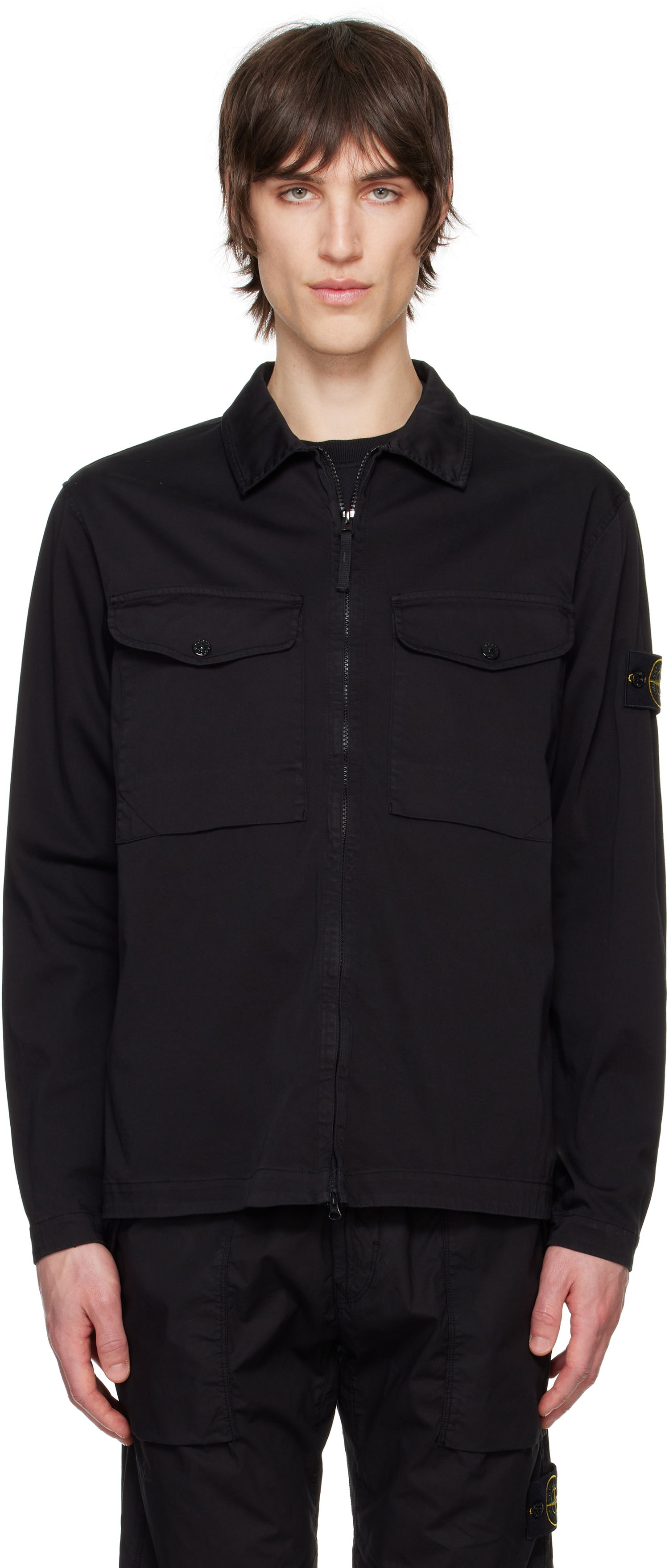 Риза Stone Island Stretch Cotton Overshirt Черно | K1S15 1200128 S0012, 0