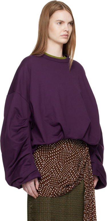 Суитчър Dries Van Noten Dries Van Noten Oversized Draped Crewneck Sweatshirt Черно | 261-131109-3611, 4
