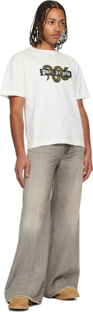 Тениска Palm Angels Snake Logo T-shirt Бяло | PMAA109F25JER0080355, 3