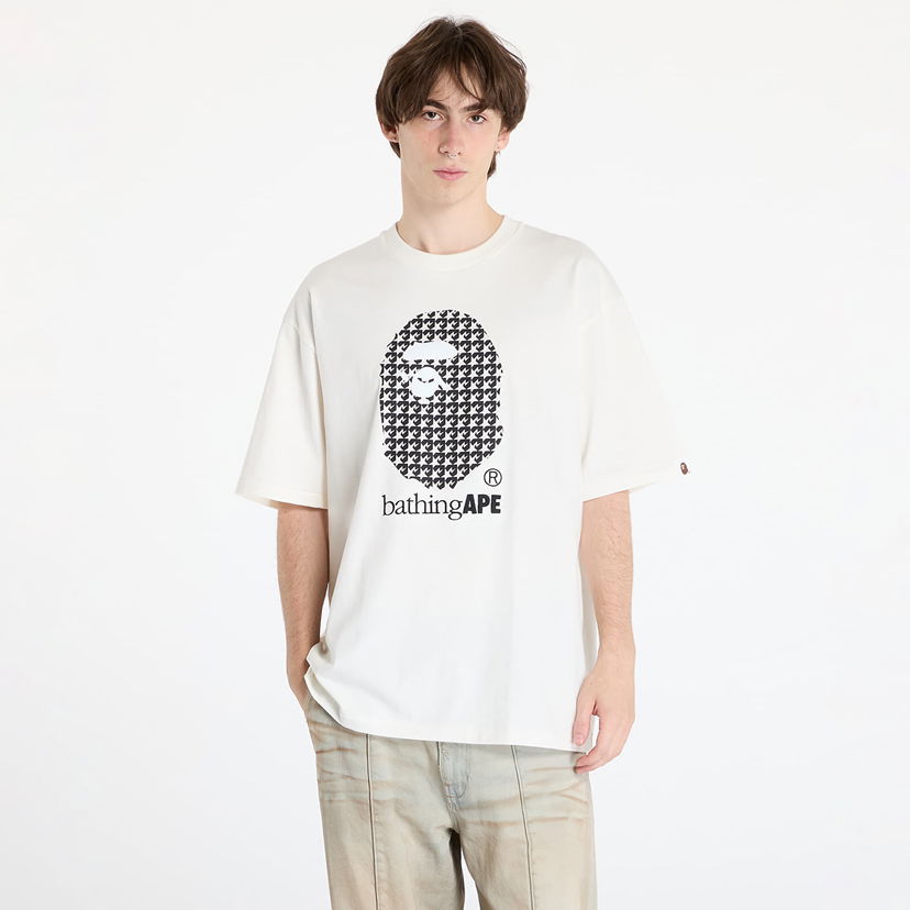 Тениска BAPE Sta Houndstooth By Bathing Ape Relaxed Fit Tee Бяло | 001TEK801329M IVY