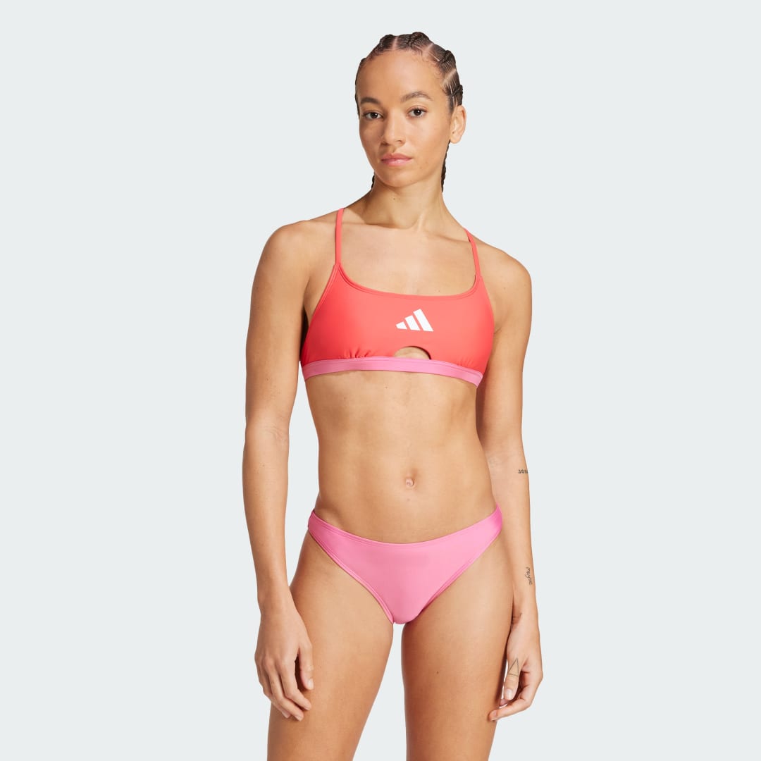 Бански adidas Performance Colorblock X-Back Bikini Top and Bottoms Розово | JF8419, 0