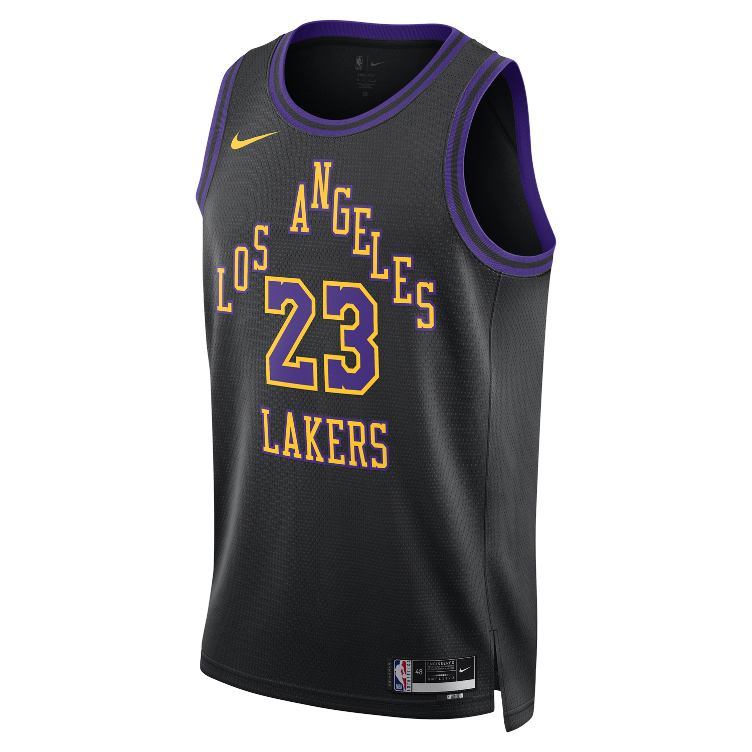 Фланелка Nike Dri-FIT NBA Swingman Lebron James Los Angeles Lakers City Edition 2023/24 Jersey Черно | DX8506-012, 0