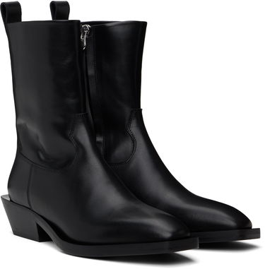 Облекло Aeyde Aeyde Luis Leather Cowboy Ankle Boots Черно | A11-AB-LISS35BL-0122-800-001, 3