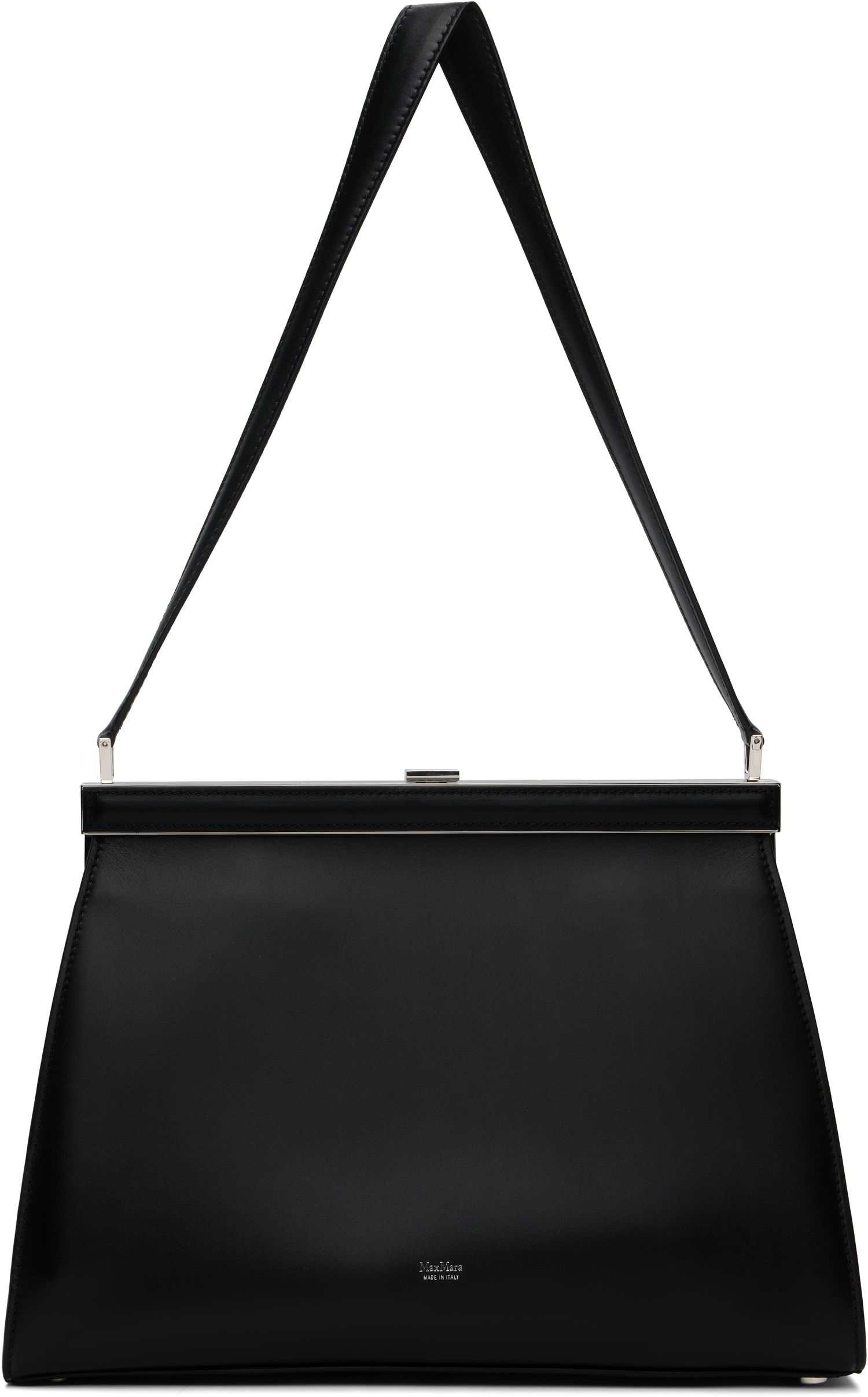 Дамска чанта Max Mara Biancaclasp Leather Frame Bag Черно | 2524516212600, 0