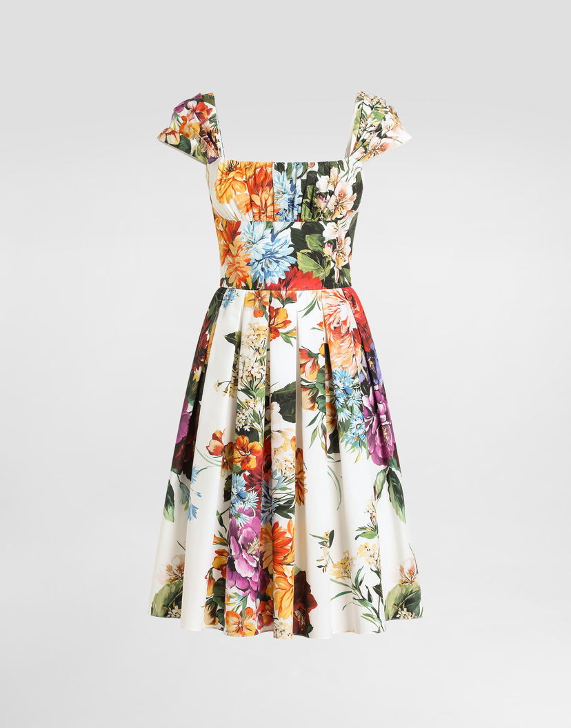 Pокля Dolce & Gabbana Flower Bouquet-print Poplin Dress Многоцветен | F6TVKTHS5TRHA5PC