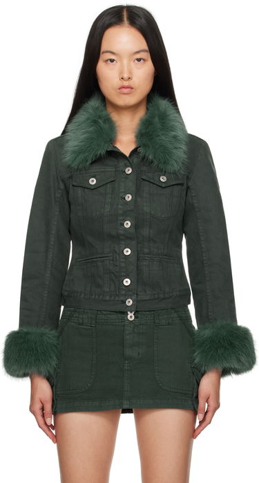 Яке GUIZIO Guizio Ares Faux Fur Denim Jacket Зелено | F24701W100, 0