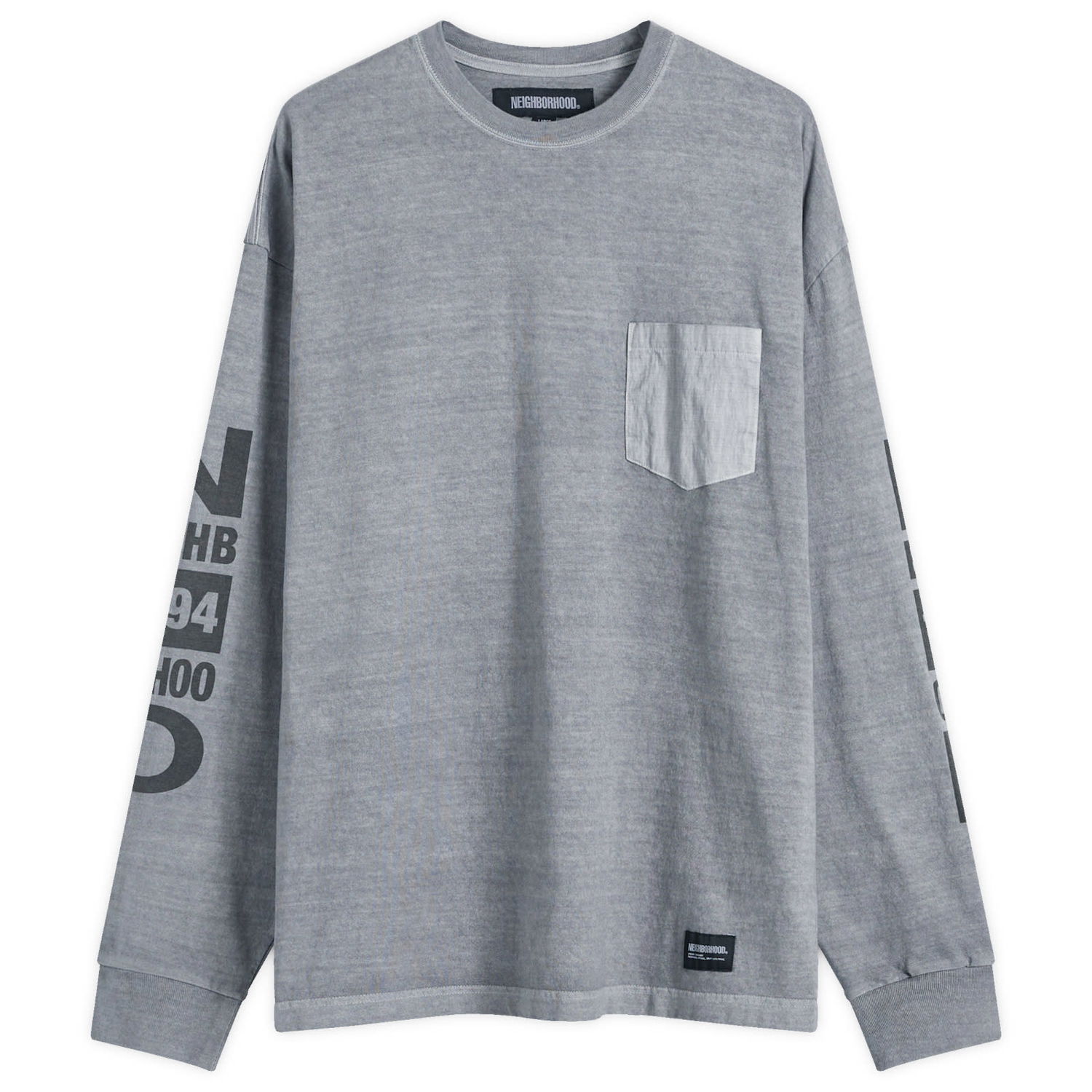 Тениска Neighborhood Long Sleeve T-Shirt Grey, Size Large Сиво | 242UNNH-CSM03-GRY, 0