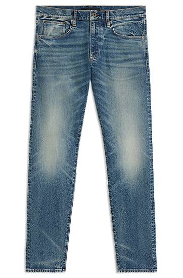 Дънки BOSS BECKHAM x BOSS Slim-Fit Vintage-Wash Jeans Синьо | 50549119