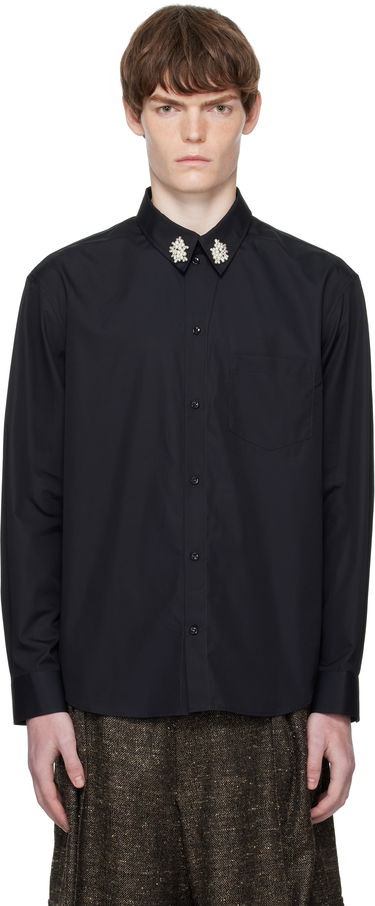 Риза Simone Rocha Simone Rocha Beaded Flower Cluster Classic Shirt Черно | 5384B 1025, 0