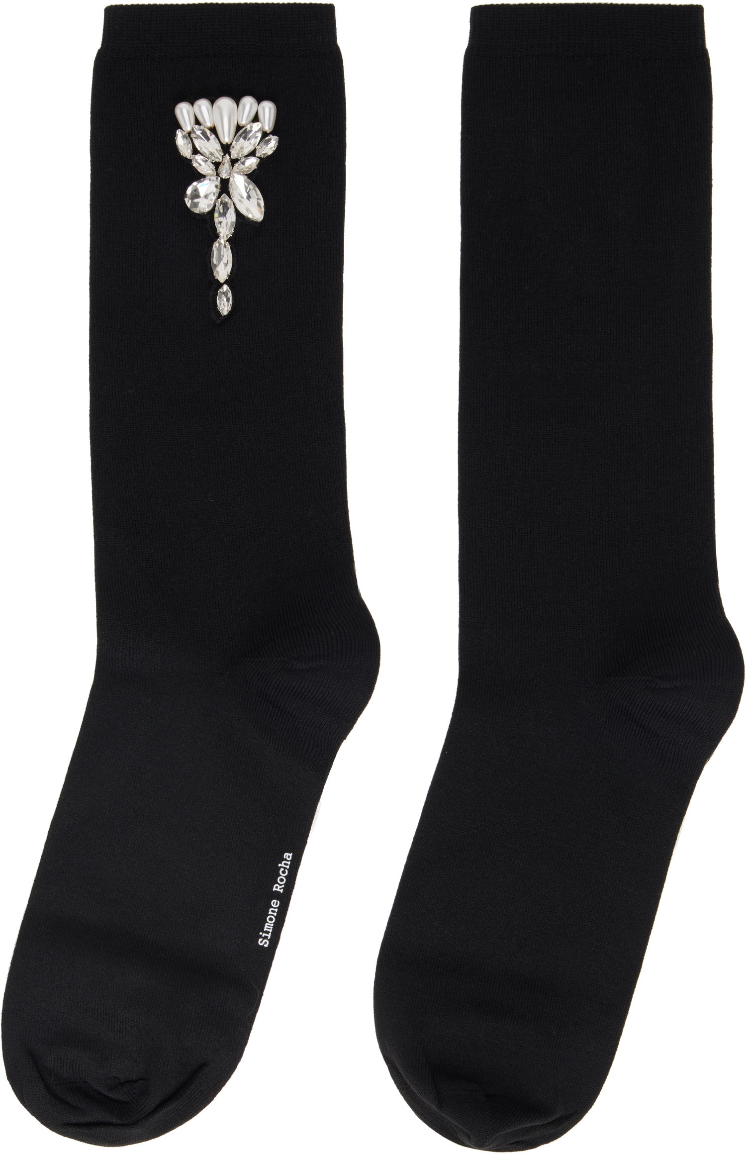 Чорапи Simone Rocha Simone Rocha Embellished Carnation Socks Черно | SOCK 58 0639, 1