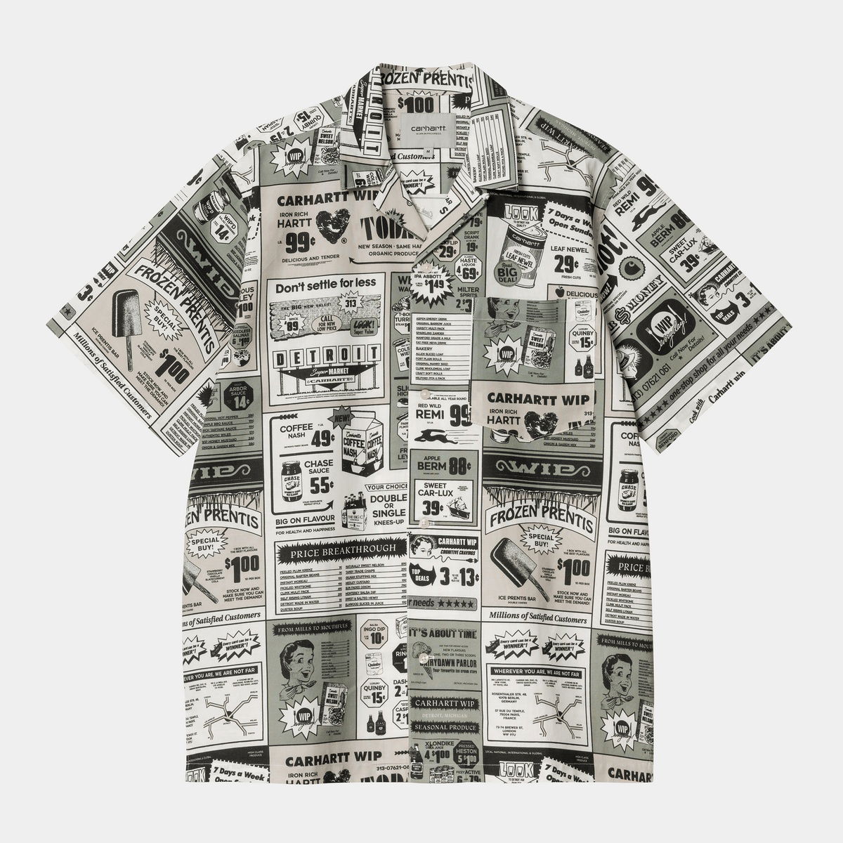 Риза Carhartt WIP Carhartt WIP Short Sleeve Catalogue Print Shirt Сиво | I034548_9, 0