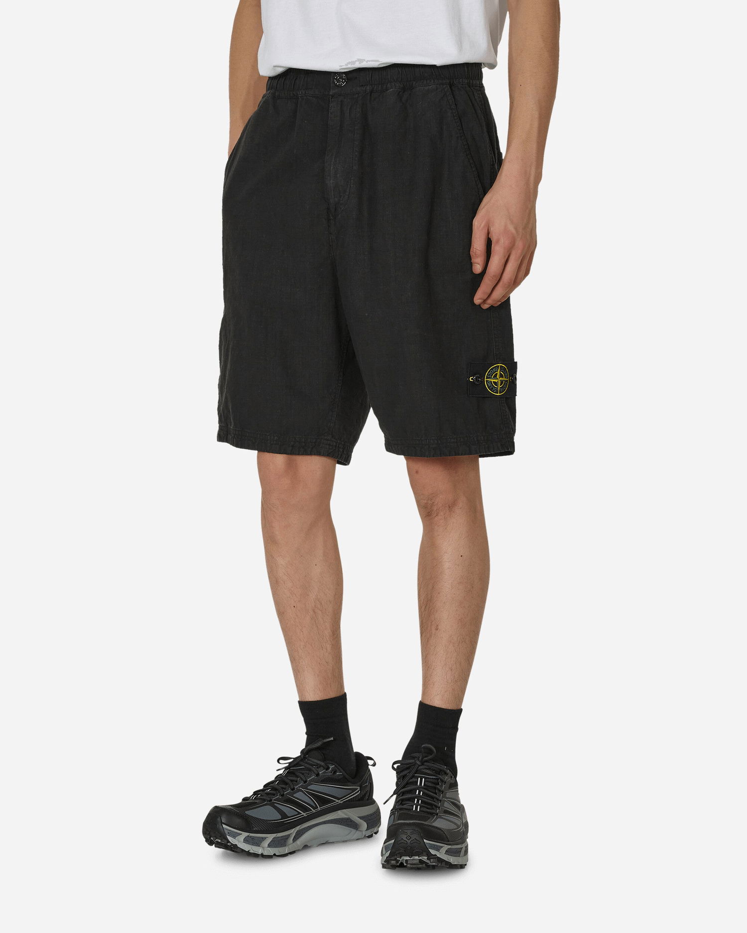 Къси панталони Stone Island Lino Nylon Tela-TC Shorts Черно | 8015L0530 V0029, 1