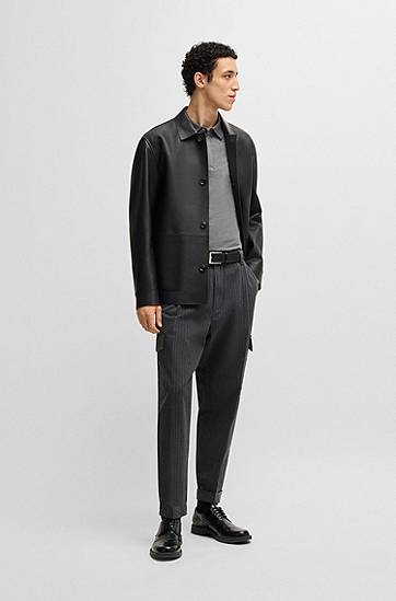 Поло тениска BOSS BOSS Cotton-Blend Polo Shirt Сиво | 50531949, 1