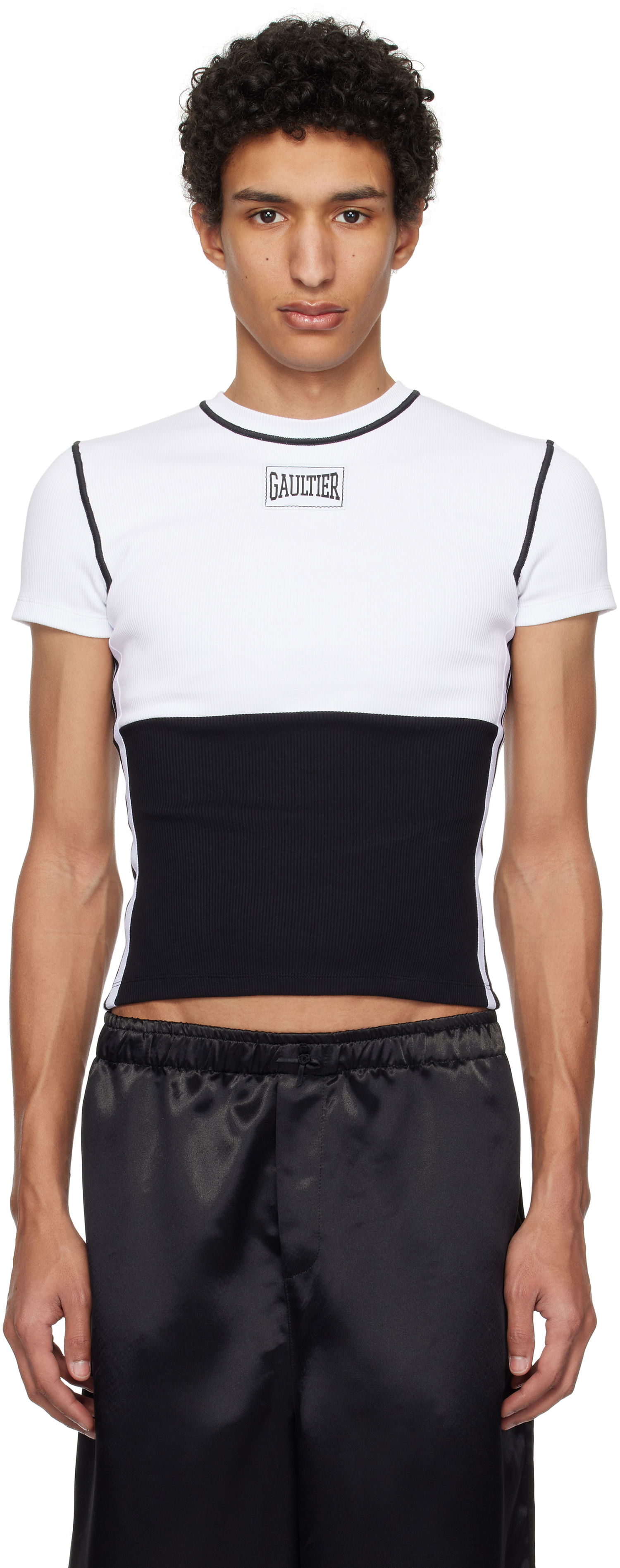 Тениска Jean Paul Gaultier Jean Paul Gaultier Color Block T-Shirt Бяло | 25/33-F-TS104P-J080-0100, 0