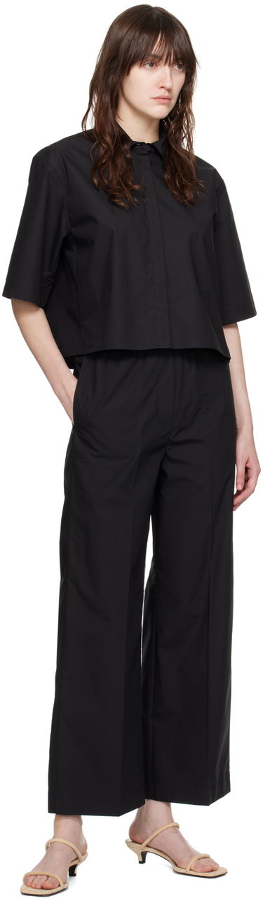 Панталони TOTEME TOTEME Drawstring Wide Leg Trousers Черно | 243-WRB1709-FB0217, 3